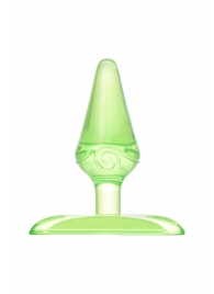 Зеленая анальная втулка с ограничителем - 6,5 см. - Toyfa Basic