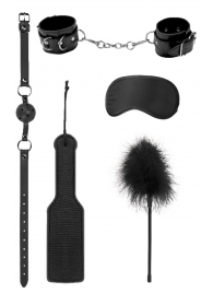 Черный игровой набор БДСМ Introductory Bondage Kit №4 - Shots Media BV - купить с доставкой в Ростове-на-Дону