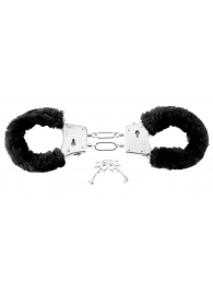 Меховые чёрные наручники Beginner s Furry Cuffs - Pipedream - купить с доставкой в Ростове-на-Дону