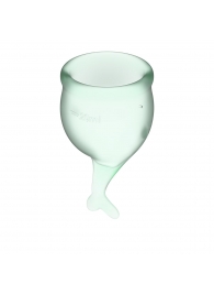 Набор зеленых менструальных чаш Feel secure Menstrual Cup - Satisfyer - купить с доставкой в Ростове-на-Дону