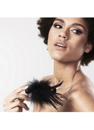 Черная перьевая кисточка POM POM FEATHER TICKLER - Bijoux Indiscrets - купить с доставкой в Ростове-на-Дону