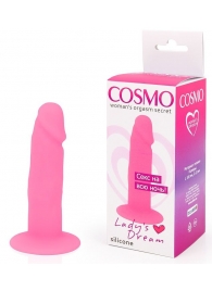 Розовый фаллоимитатор с ограничительным основанием - 10 см. - Cosmo