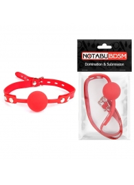Красный силиконовый кляп-шарик на регулируемом ремешке - Notabu - купить с доставкой в Ростове-на-Дону