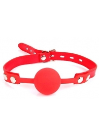 Красный силиконовый кляп-шарик на регулируемом ремешке - Notabu - купить с доставкой в Ростове-на-Дону