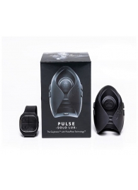 Темно-серый инновационный мужской осциллятор PULSE SOLO LUX с пультом ДУ - Hot Octopuss - в Ростове-на-Дону купить с доставкой