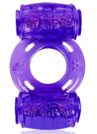 Фиолетовое эрекционное кольцо в двумя вибропулями - Erowoman-Eroman - в Ростове-на-Дону купить с доставкой