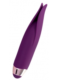 Фиолетовый клиторальный вибростимулятор FLO - 18,5 см. - ToyFa