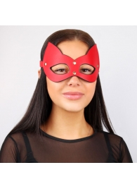 Красно-черная игровая маска с ушками - Notabu - купить с доставкой в Ростове-на-Дону