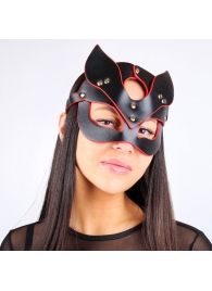 Черно-красная игровая маска с ушками - Notabu - купить с доставкой в Ростове-на-Дону