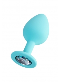 Мятная анальная втулка Brilliant с прозрачным кристаллом - 8 см. - ToyFa - купить с доставкой в Ростове-на-Дону