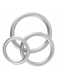 Набор из 3 эрекционных колец под металл Metallic Silicone Cock Ring Set - Orion - в Ростове-на-Дону купить с доставкой