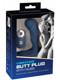 Синий вибростимулятор простаты Vibrating Butt Plug - 11,7 см. - Orion - в Ростове-на-Дону купить с доставкой