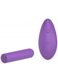 Фиолетовая вибропуля с пультом Rechargeable Remote Control Bullet - 7,62 см. - Pipedream