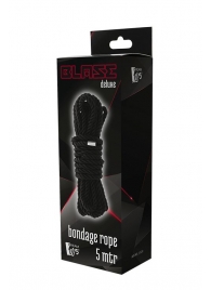 Черная веревка для шибари DELUXE BONDAGE ROPE - 5 м. - Dream Toys - купить с доставкой в Ростове-на-Дону