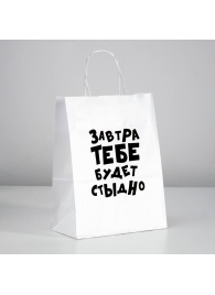 Подарочный пакет  Завтра тебе будет стыдно  - 30 х 24 см. - UPAK LAND - купить с доставкой в Ростове-на-Дону