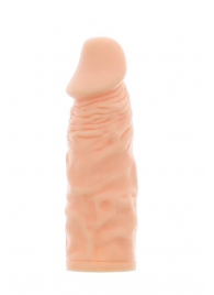 Телесная реалистичная насадка на пенис SUPER STRETCH EXTENDER 5.5INCH - 14 см. - Dream Toys - в Ростове-на-Дону купить с доставкой