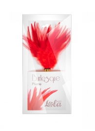 Красный перьевой тиклер Plume - 23 см. - Lola Lingerie - купить с доставкой в Ростове-на-Дону