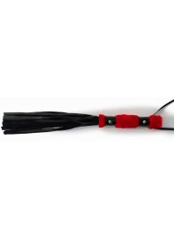 Многохвостовый черный флогер с красной ручкой - 44 см. - Джага-Джага - купить с доставкой в Ростове-на-Дону