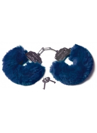 Шикарные темно-синие меховые наручники с ключиками - Le Frivole - купить с доставкой в Ростове-на-Дону