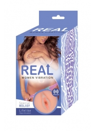 Телесный вибромастурбатор-вагина Real Women Vibration - Real - в Ростове-на-Дону купить с доставкой