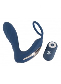 Синий вибростимулятор простаты с кольцом - 14,5 см. - Orion - в Ростове-на-Дону купить с доставкой
