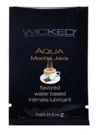 Лубрикант со вкусом кофе мокко WICKED AQUA Mocha Java - 3 мл. - Wicked - купить с доставкой в Ростове-на-Дону