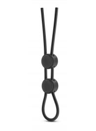 Черное двойное эрекционное лассо Silicone Double Loop Cock Ring - Blush Novelties - в Ростове-на-Дону купить с доставкой
