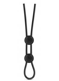 Черное двойное эрекционное лассо Silicone Double Loop Cock Ring - Blush Novelties - в Ростове-на-Дону купить с доставкой