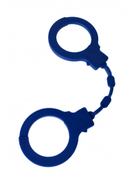 Синие силиконовые наручники  Штучки-дрючки - Штучки-дрючки - купить с доставкой в Ростове-на-Дону