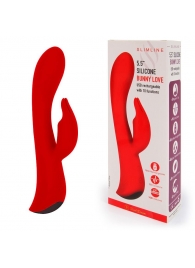 Красный вибромассажер-кролик 5  Silicone Bunny Love - 19,1 см. - Erokay