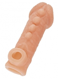 Телесная закрытая насадка с шишечками Cock Sleeve Size S - 13,8 см. - KOKOS - в Ростове-на-Дону купить с доставкой