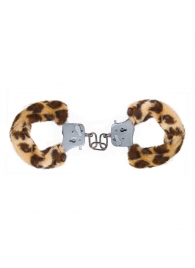 Наручники с леопардовым мехом Furry Fun Cuffs Leopard - Toy Joy - купить с доставкой в Ростове-на-Дону