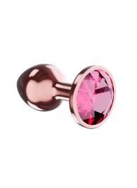 Пробка цвета розового золота с малиновым кристаллом Diamond Ruby Shine L - 8,3 см. - Lola Games - купить с доставкой в Ростове-на-Дону