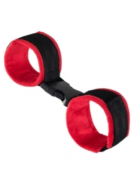 Красно-черные велюровые оковы Anonymo - ToyFa - купить с доставкой в Ростове-на-Дону