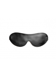 Черная лаковая маска на глаза из эко-кожи - БДСМ Арсенал - купить с доставкой в Ростове-на-Дону