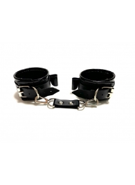 Черные наручники с бантиками из эко-кожи - БДСМ Арсенал - купить с доставкой в Ростове-на-Дону