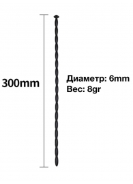 Черный уретральный расширитель - 30 см. - Rubber Tech Ltd - купить с доставкой в Ростове-на-Дону