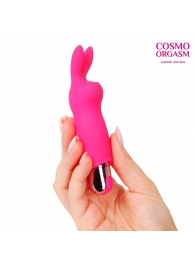 Розовый вибромассажёр в форме зайчика - 12,5 см. - Cosmo