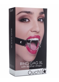 Расширяющий кляп Ring Gag XL с чёрными ремешками - Shots Media BV - купить с доставкой в Ростове-на-Дону