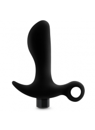 Черный анальный вибратор Silicone Vibrating Prostate Massager 01 - 10,8 см. - Blush Novelties - в Ростове-на-Дону купить с доставкой