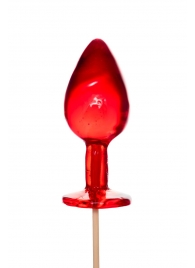 Красный леденец в форме малой анальной пробки со вкусом виски - Sosuчki - купить с доставкой в Ростове-на-Дону