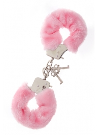 Металлические наручники с розовой меховой опушкой METAL HANDCUFF WITH PLUSH PINK - Dream Toys - купить с доставкой в Ростове-на-Дону