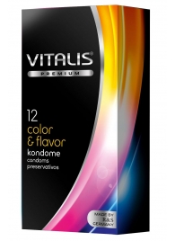 Цветные ароматизированные презервативы VITALIS PREMIUM color   flavor - 12 шт. - Vitalis - купить с доставкой в Ростове-на-Дону
