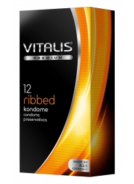 Ребристые презервативы VITALIS PREMIUM ribbed - 12 шт. - Vitalis - купить с доставкой в Ростове-на-Дону