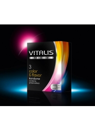 Цветные ароматизированные презервативы VITALIS PREMIUM color   flavor - 3 шт. - Vitalis - купить с доставкой в Ростове-на-Дону