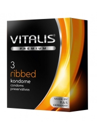 Ребристые презервативы VITALIS PREMIUM ribbed - 3 шт. - Vitalis - купить с доставкой в Ростове-на-Дону