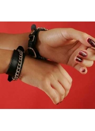 Декорированные цепочками узкие наручники - Подиум - купить с доставкой в Ростове-на-Дону