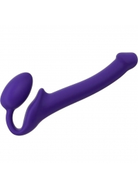 Фиолетовый безремневой страпон Silicone Bendable Strap-On - size S - Strap-on-me - купить с доставкой в Ростове-на-Дону