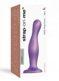 Фиолетовая насадка Strap-On-Me Dildo Plug Curvy size L - Strap-on-me - купить с доставкой в Ростове-на-Дону