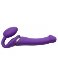 Фиолетовый безремневой вибрострапон Silicone Bendable Strap-On - size M - Strap-on-me - купить с доставкой в Ростове-на-Дону